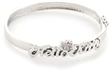 Hello Kitty Nameplate White Sapphire and Diamond Sterling Silver Bangle