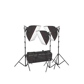 Special Chroma Key Video-photo Kit- 3000 Watt Quartz Light Kit with 3 Softboxes
