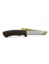 Sports: Mora of Sweden Knives 11832 Bushcraft Fixed Blade Knife with Desert Yellow Core Brown Textured Sure Grip Rubber Handles - Mora of Sweden