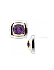 Checkerboard Amethyst Earrings