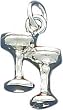 Sterling Silver Champagne Glasses Charm