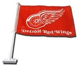 Detroit Red Wings Red Winged Wheel Car Flag