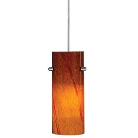 Euro Rail - Low Voltage Track Lighting Pendant Fixture - Brushed Nickel - Amber Lava Swirl... by Vaxcel Lighting