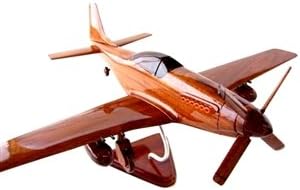 Handcrafted P-51 Mustang Aircraft Model - Made with Solid Mahogany Wood