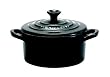 Le Creuset Stoneware 8-Ounce Mini Round Cocotte, Black Onyx
