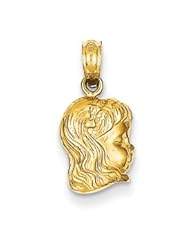 Genuine IceCarats Designer Jewelry Gift 14K Girl Head Charm