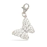 Filigree Butterfly Charm with Lobster Clasp