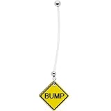 Yellow Bump Warning Sign Pregnant Belly Ring