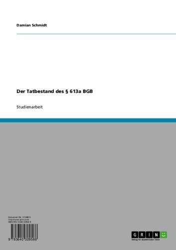 Der Tatbestand des § 613a BGB (German Edition)