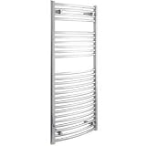 Trueshopping Bathroom Chrome Curved Heated Towel Radiator Rail 1150mm x 600mm
