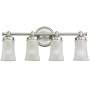 Sea Gull Lighting 44485-965 Newport Four-Light Vanity, Antique Brushed Nickel Finish with Clear Highlighted Satin Etched Glass