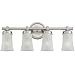 Sea Gull Lighting 44485-965 Newport Four-Light Vanity, Antique Brushed Nickel Finish with Clear Highlighted Satin Etched Glass