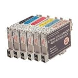 Epson Compatible (6)-Pack T048120-T048620 (1Bk/1C/1M/1Y/1LC/1LM) Patent Free Ink Cartridges for Epson Stylus Photo R200, R220, R300, R300m, R320, Rx500, Rx600, Rx620