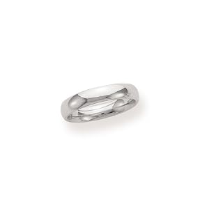 Mens 14k White Gold 5mm Comfort Fit Wedding Band Ring, Size 9 by