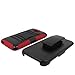 Aimo Wireless Xtreme Rugged Armor Case with Holster and Swivel Belt Clip Combination for HTC Zara/Desire 601 Virgin Mobile - Retail Packaging - Black/Red