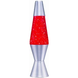 Lava Lite 10 Glitter Lamp - Red Liquid Silver Glitter by 