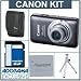 Canon PowerShot 100HS Digital ELPH Camera Kit - Grey - with 8GB SD Memory Card,Spare NB-4L Type Lithium-ion Battery, Camera Case, Table Top Tripod