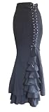 Faszinierenden Neuen Design! Schwarze Gothic Ruffle Korsett Godetrock Larp Victorian Phantasie Gr. 36-58