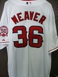 Signed Weaver, Jered (Los Angeles Angels) Authentic Angeles Jersey with the 50th Anniversary Angels Patch