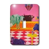 CherylsArt Ice Cream Food - Colorful Ice Cream Cows for Birthday and Social - Light Switch Covers - single toggle switch