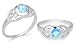 Round Cut Swiss Blue Topaz Ring Sterling Silver