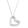 Sterling Silver "Love Never Fails" Heart Pendant by Bob Siemon, 18"