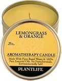 Lemongrass & Orange Essential Oil Aromatherapy Candle- 50 hr. burn- 6 oz.