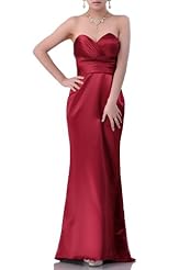 Strapless Sweetheart Satin Empire   Waistline Evening Dress 