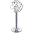 Clear Acrylic Ball Glitter Labret