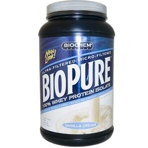 BioChem, BioPure, 100% Whey Protein Isolate, Vanilla Cream, 2 lbs (908 ( Multi-Pack)