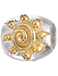 Zable Gold Sun 2-Tone Spacers Seashore Nautical Sterling Silver Charm