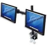 Dual Monitor Stand holds monitors up to 27" widescreen. Uses standard Vesa mount. Clamps to Desk (002-0007)