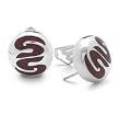 ITALIAN STERLING SILVER EARRINGS WITH WINE ENAMEL