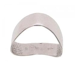 Solid 10K White Gold Thumb Ring Band - Wide Smooth Finish
