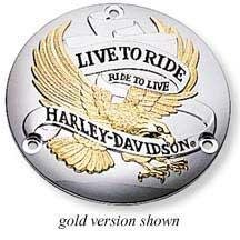 H-D Live to Ride Derby Cover, Gold & Chrome 25391-90T