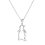 Sterling Silver Diamond-Accent Penguin Pendant, 18"
