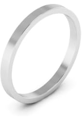 10K White Gold men's and women's plain wedding bands 2mm light flat