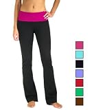 Flared leg, fold over waistband yoga pants