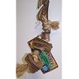 Planet Pleasures Round Veg Leather Tower Small 8in Natural Bird Toy