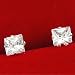 Sterling Silver Cubic Zirconia CZ Diamond 4mm Princess Stud Earrings