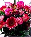 Pink Flowers Basket
