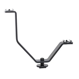 Polaroid V - Shaped Dual Camera & Camcorder Bracket With 2 Standard Shoe Mounts (Attach At Same Time Microphones, Lights, Flash, Monitors etc) For The Panasonic SDR-S70, H100, T70, HCD-HS80, HS900, SD40, SD80, SD90, SD800, SD900, SDX1H, TM40, TM90, TM80, TM900, TM900, K Camcorder