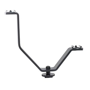 Polaroid V – Shaped Dual Camera & Camcorder Bracket With 2 Standard Shoe Mounts (Attach At Same Time Microphones, Lights, Flash, Monitors etc) For The Nikon 1 J1, V1, D40, D40x, D50, D60, D70, D80, D90, D100, D200, D300, D3, D3S, D700, D3000, D5000, D3100, D7000, D5100 Digital SLR Cameras