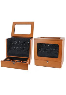 Multi-Function Brown 6 Slot Watch Winder
