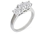 1 ctw Round Three Diamond Ring in 14K White Gold