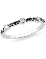 14k White Gold White and Black Accent Diamond Ring (0.25 Cttw, G-H Color, I1-I2 Clarity)