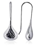 Teardrop Design Sterling Silver French Ear Wire Drop Earrings