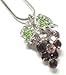 Beautiful Purple and Green Crystal Grape Charm title=
