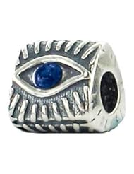 Genuine Zable (TM) Product. 925 Sterling Silver Evil Eye Bead Charm. 100% Satisfaction Guaranteed.