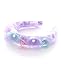 Balu Lavender Tull Wrapped Satin U Headband With Flowers One Size